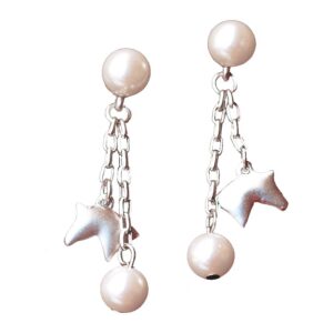 Σκουλαρίκια “Horsehead with Pearls”