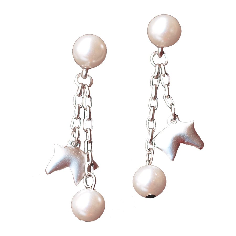 Σκουλαρίκια "Horsehead with Pearls"