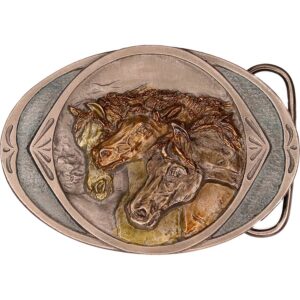Αγκράφα Ζώνης “HORSEHEADS” με Φινίρισμα Σμάλτου